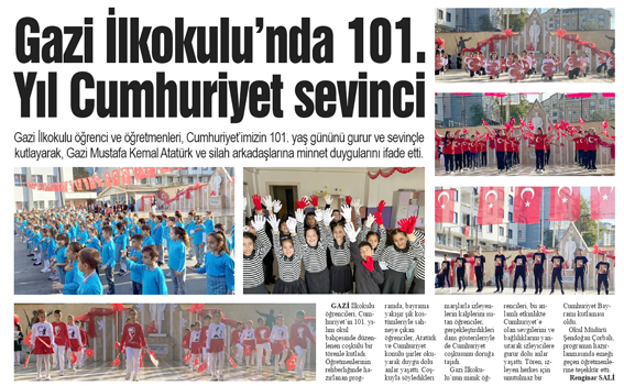 Gazi İlkokulu’nda 101. Yıl Cumhuriyet sevinci