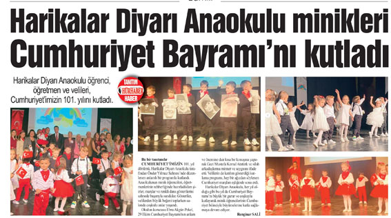 Harikalar Diyarı Anaokulu minikleri Cumhuriyet Bayramı’nı kutladı