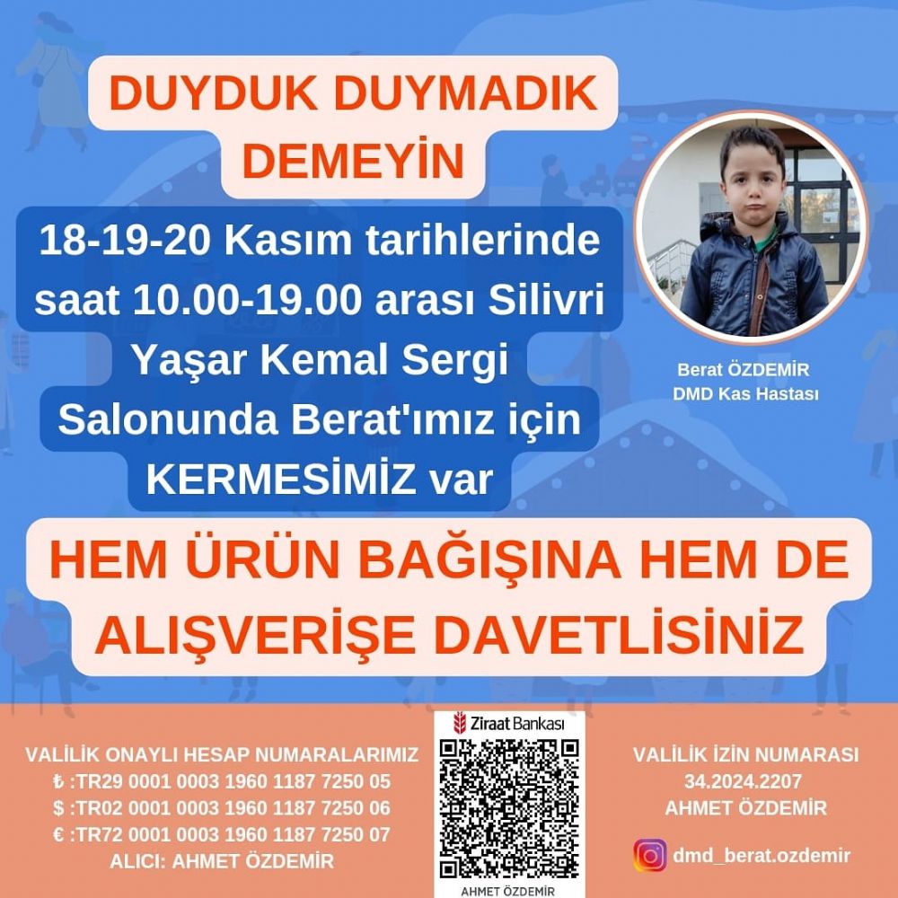 Silivri’de Berat için yardım kermesi düzenleniyor