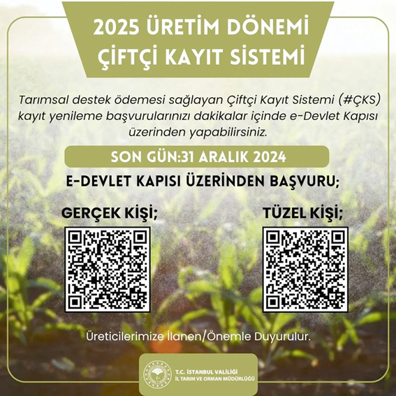 Silivri’de Çiftçilere ÇKS Başvuru Hatırlatması: Son Tarih 31 Aralık 2024