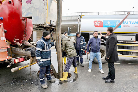 Yağmur Suyu Hattı Temizlik çalışmalarını yerinde incelendi