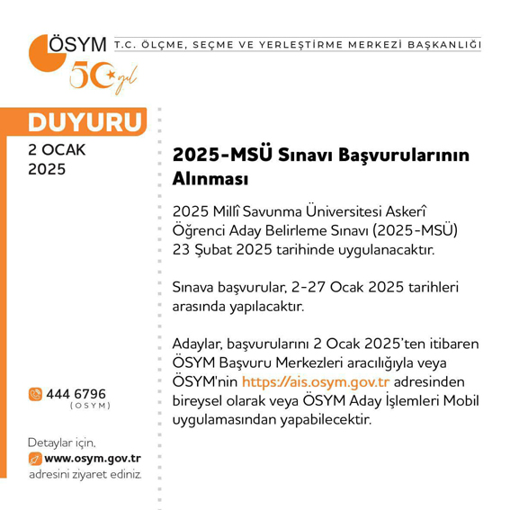 Milli Savunma Üniversitesi Askeri Öğrenci Aday Belirleme Sınavı