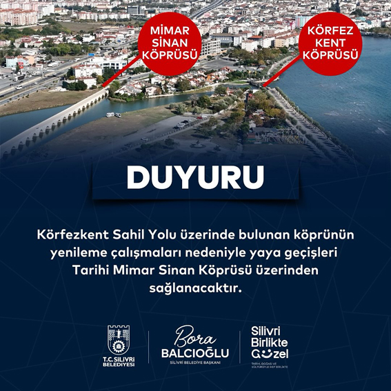 Silivri Körfezkent sahil yolu yaya köprüsü yenileniyor