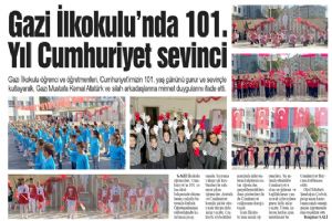 Gazi İlkokulu’nda 101. Yıl Cumhuriyet sevinci