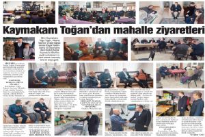 Kaymakam Toğan’dan mahalle ziyaretleri