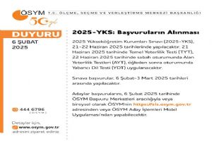 2025 yılı YKS Başvuru işlemleri başladı