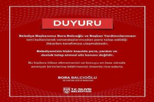 Silivri Belediyesinden dolandırıcılık uyarısı