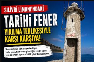 Silivri Limanı’ndaki eski deniz feneri tehlike saçıyor Silivri Limanı’ndaki eski deniz feneri tehlike saçıyor