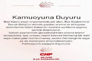 Silivri CHP’den Doruk Bulut açıklaması: Evden hiçbir eşya ya da materyale el konulmadı