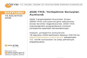 2026-YKS Yerleştirme Sonuçları açıklandı 2026-YKS Yerleştirme Sonuçları açıklandı
