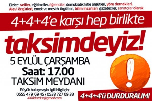 4+4+4’de Protesto Eylemi çağırısı