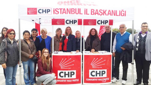 CHP Silivri, stant nöbeti tutuyor