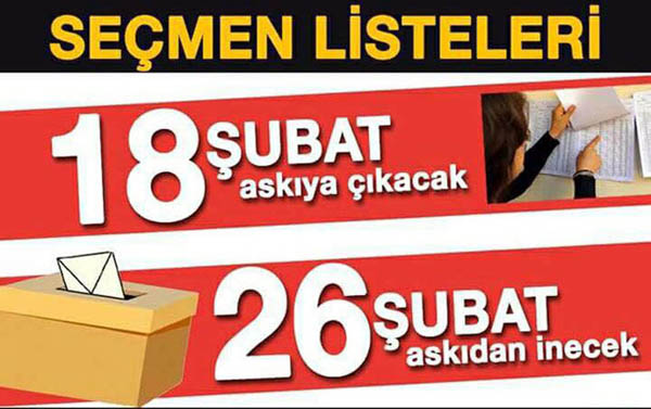 Seçmen listeleri askıya çıkıyor