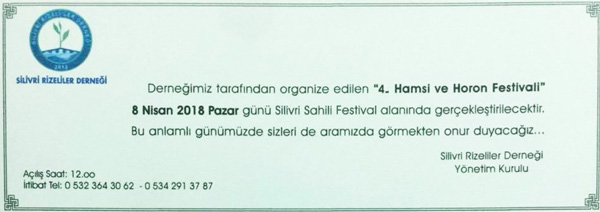 Hamsi ve Horon Festivali, 8 Nisan’da