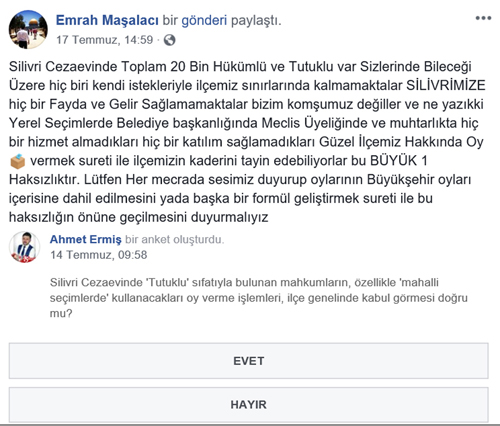 Maşalacı’dan cezaevi oylarına ilişkin öneri