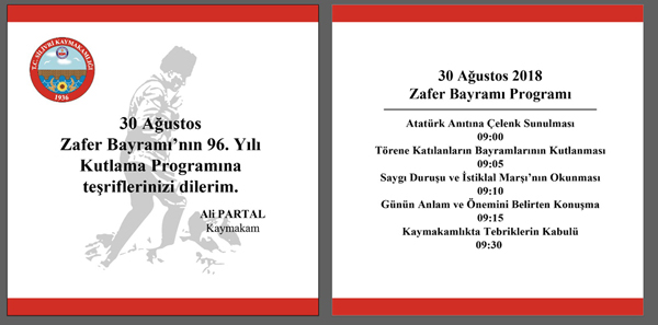 Zafer Bayramı programı