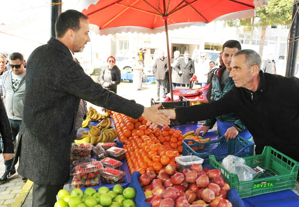 Yılmaz, Çanta esnafına hayırlı işler diledi