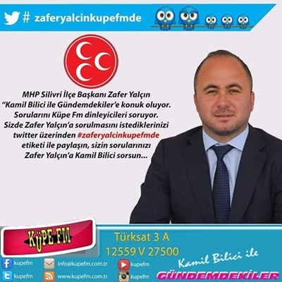 Yalçın, Küpe FM’e  konuk oluyor