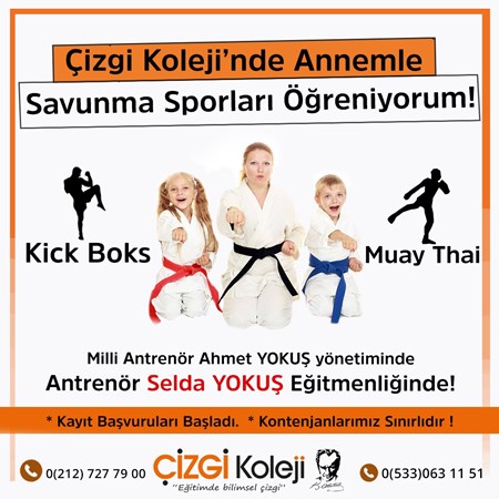 Çocuklar anneleriyle savunma sporu öğrenecek