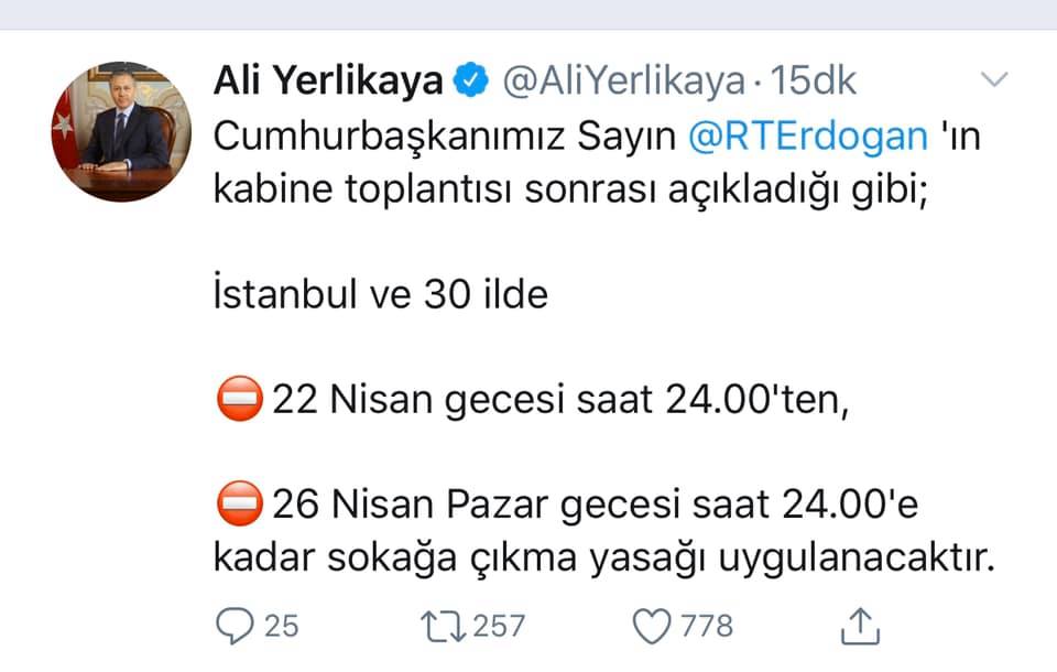 4 günlük dışarı çıkma yasağının kapsamı belli oldu