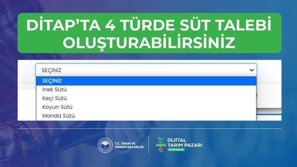 Dijital Tarım Pazarı’nda süt talebi