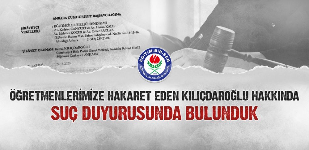 Eğitim-Bir-Sen suç duyurusunda bulundu