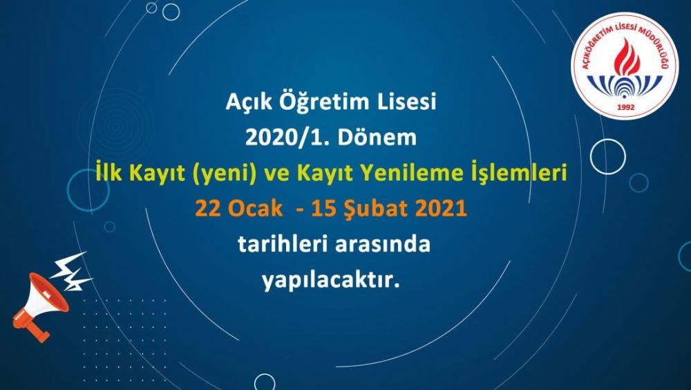 Açık Öğretim Lisesi kayıt işlemleri