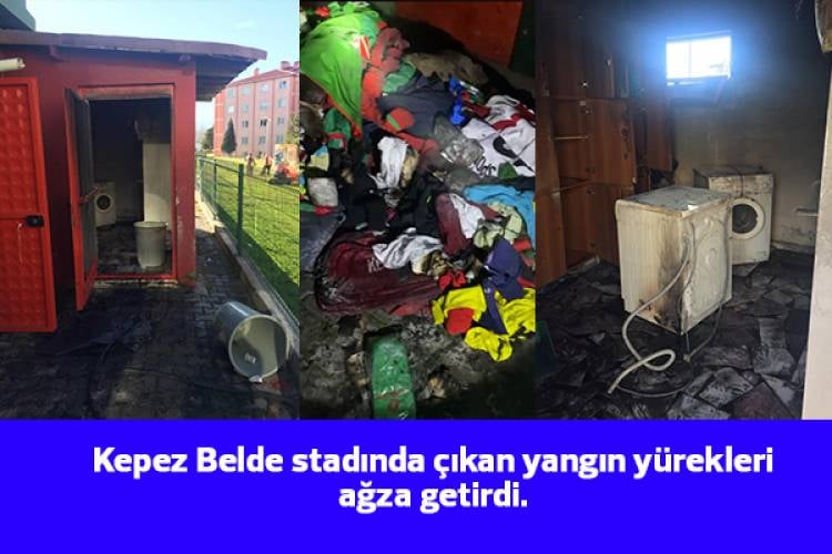 Kepez Stadı’nda korkutan yangın