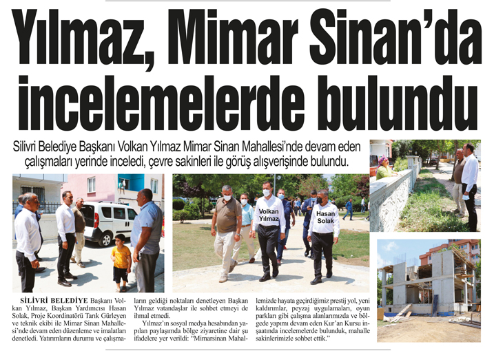 Yılmaz, Mimar Sinan’da incelemelerde bulundu