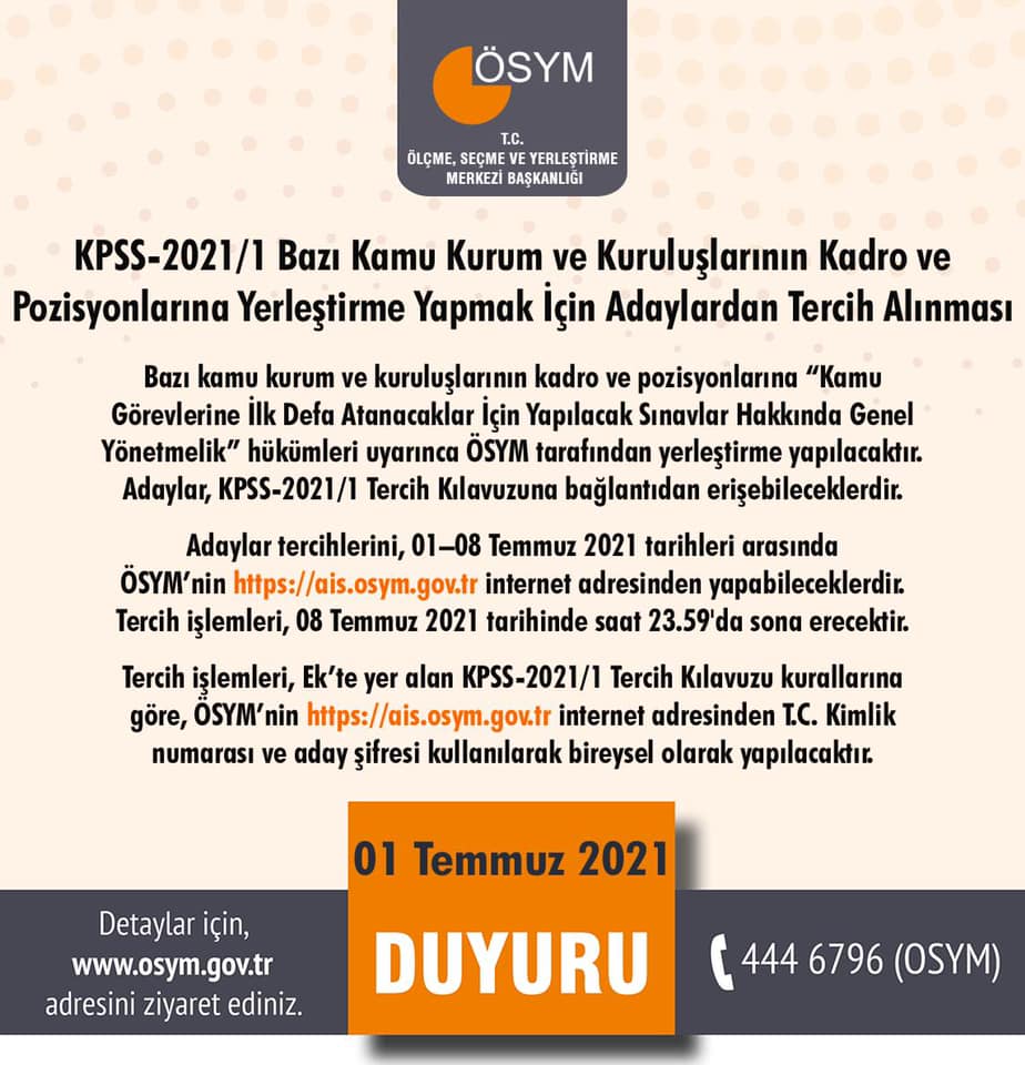 KPSS aday tercihleri başladı