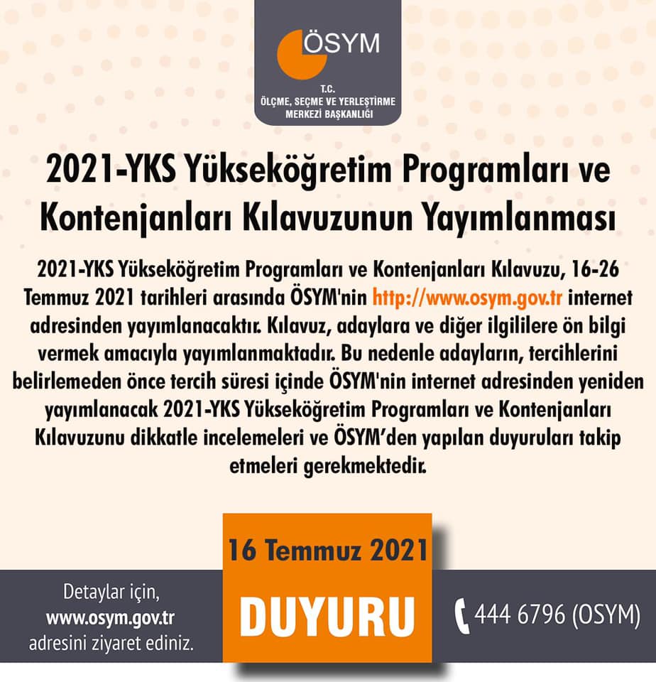 Yükseköğretim program ve kontenjanları açıklandı