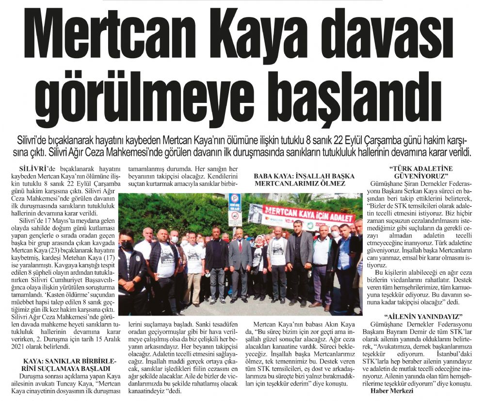 Mertcan Kaya davası görülmeye başlandı