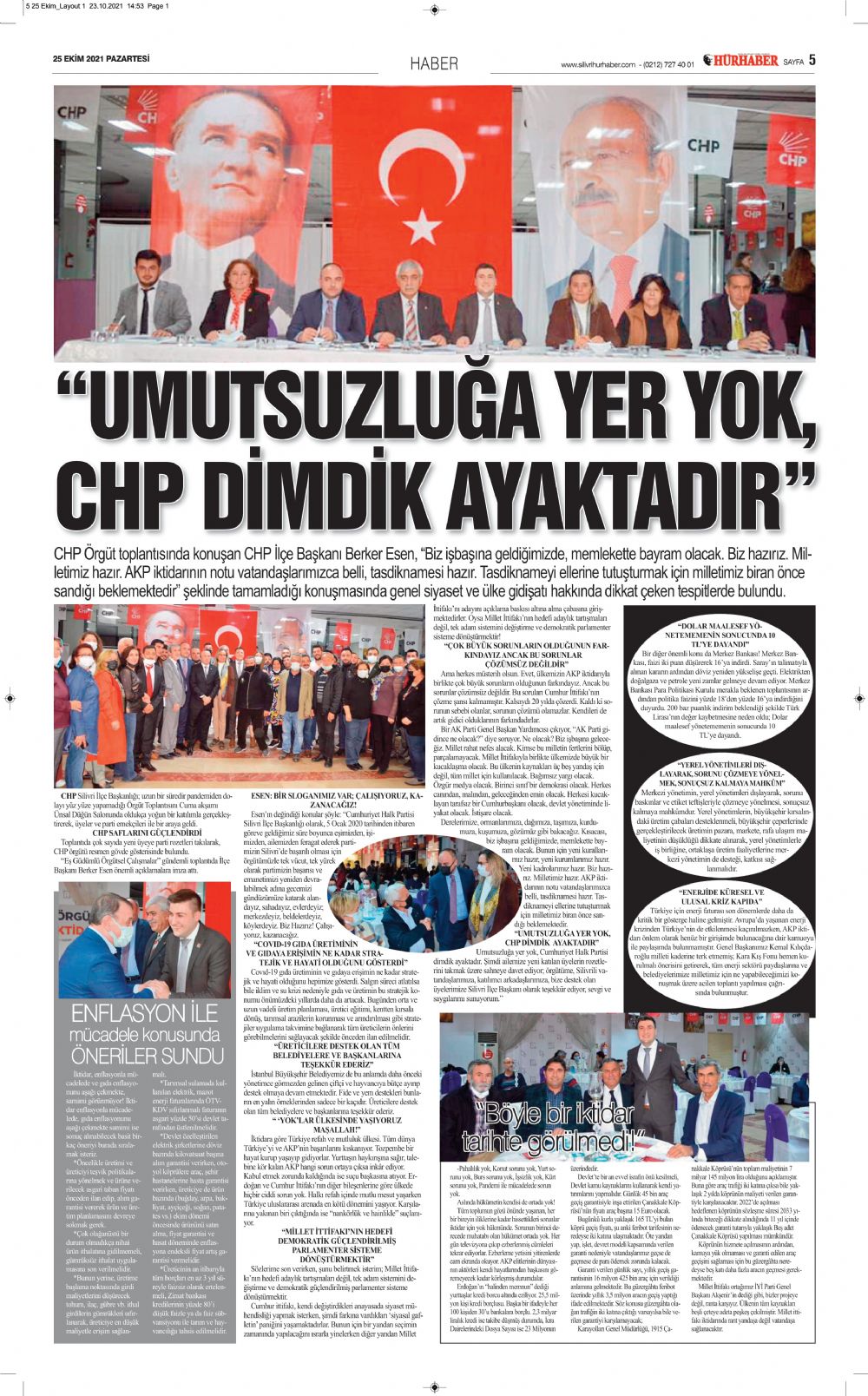 “Umutsuzluğa yer yok, CHP dimdik ayaktadır”