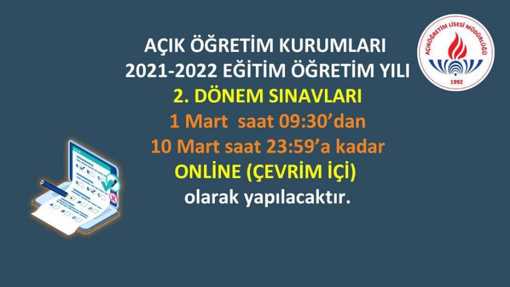 Açık Öğretim 2. Dönem sınavları