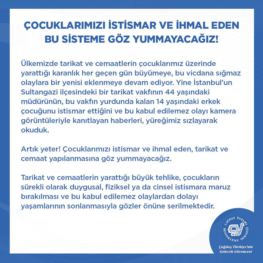 “Çocuklarımızı istismar ve ihmal eden bu sisteme göz yummayacağız'