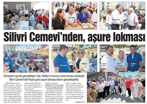 Silivri Cemevi’nden, aşure lokması