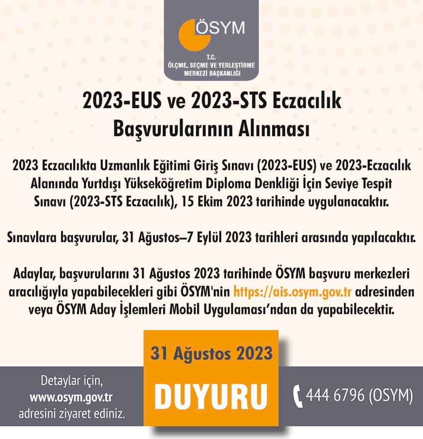 Eczacılık başvuru işlemleri başladı