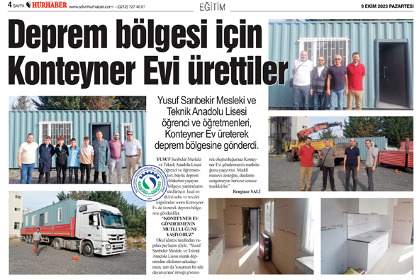 Deprem bölgesi için Konteyner Evi ürettiler