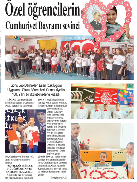 Özel öğrencilerin Cumhuriyet Bayramı sevinci