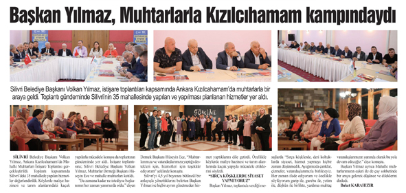 Başkan Yılmaz, Muhtarlarla Kızılcıhamam kampındaydı