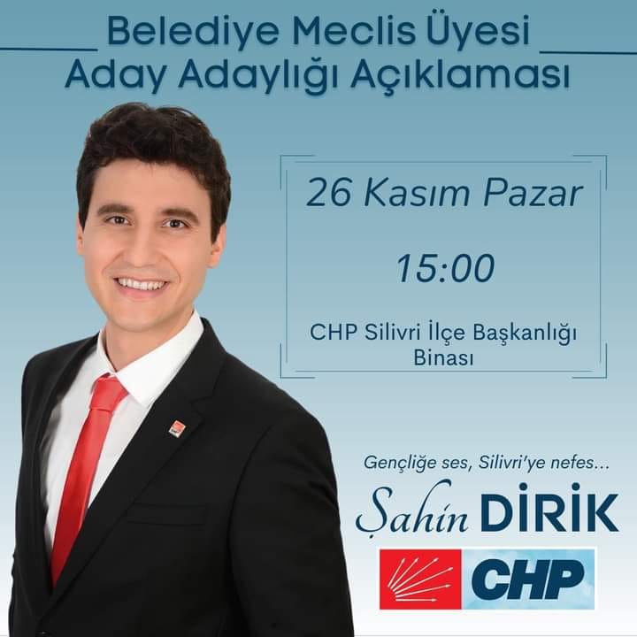 Şahin Dirik, Meclis Üyesi Aday Adaylığına başvuruyor