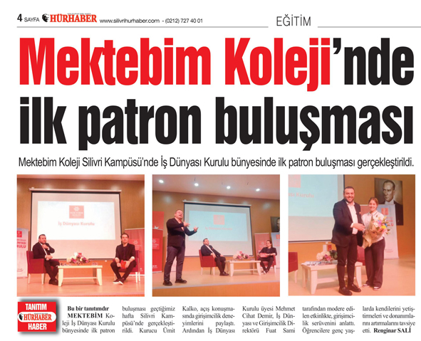 Mektebim Koleji’nde ilk patron buluşması