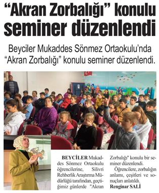 “Akran Zorbalığı” konulu seminer düzenlendi