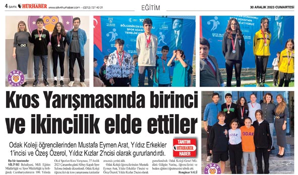 Kros Yarışmasında birincilik  ve ikincilik elde ettiler