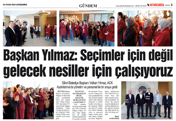 Başkan Yılmaz: Seçimler için değil gelecek nesiller için çalışıyoruz