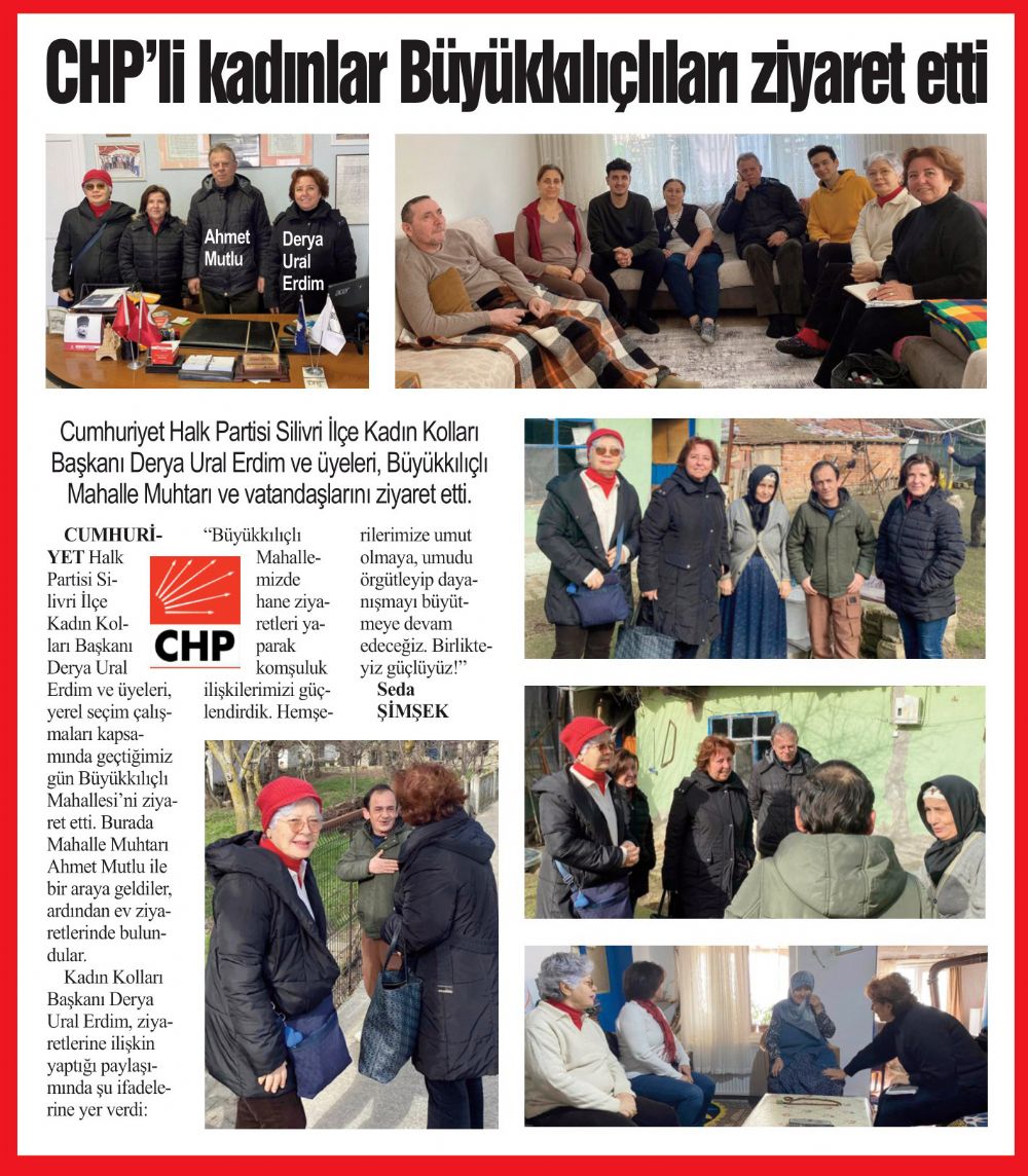 CHP’li kadınlar Büyükkılıçlıları ziyaret etti