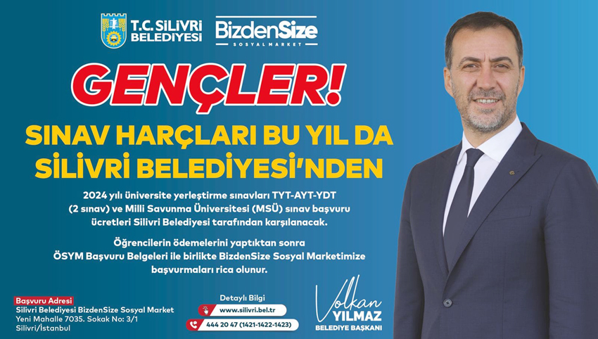 Sınav harçları yine Silivri Belediyesinden