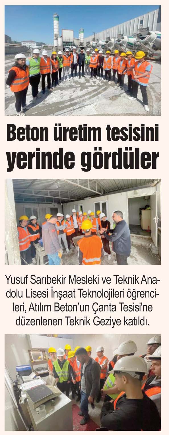 Beton üretim tesisini yerinde gördüler