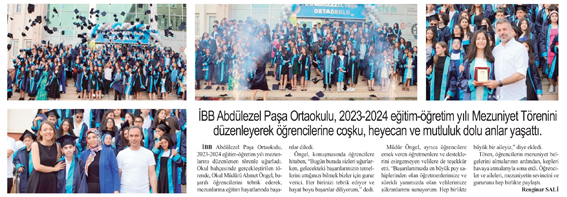 İBB Abdülezel Paşa Ortaokulu, mezun öğrencilerini uğurladı