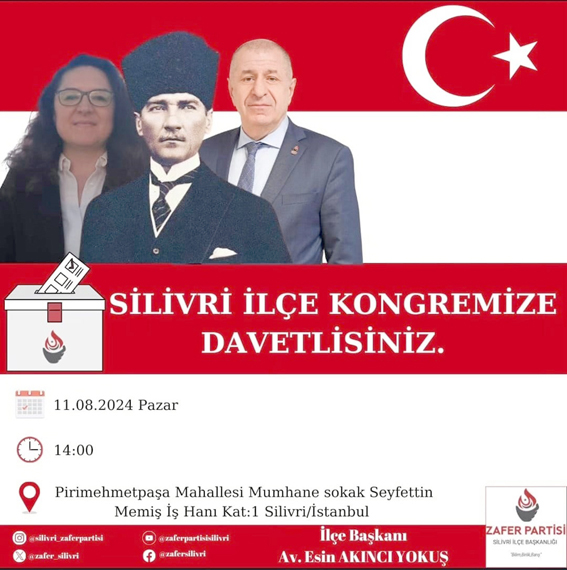 Silivri’de Zafer Partisi İlçe Kongresi düzenleniyor